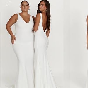 NWOT Meshki Kyla Low Back Gown - White